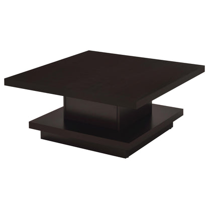  Coaster Furniture Reston 705168-S2 2-piece Square Coffee and End Table Set - Cappuccino IMAGE 3