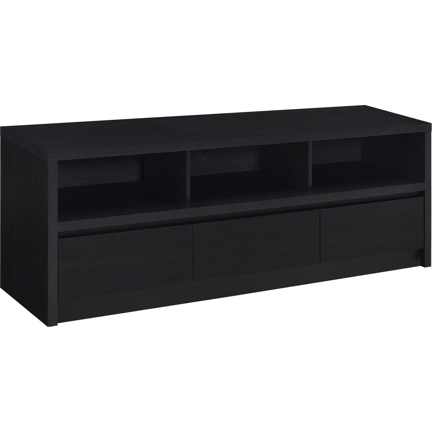  Coaster Furniture Rutland 705802 59-inch 3-drawer TV Stand Media Console - Black IMAGE 1