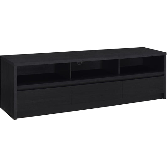  Coaster Furniture Rutland 705803 78-inch 3-drawer TV Stand Media Console - Black IMAGE 1