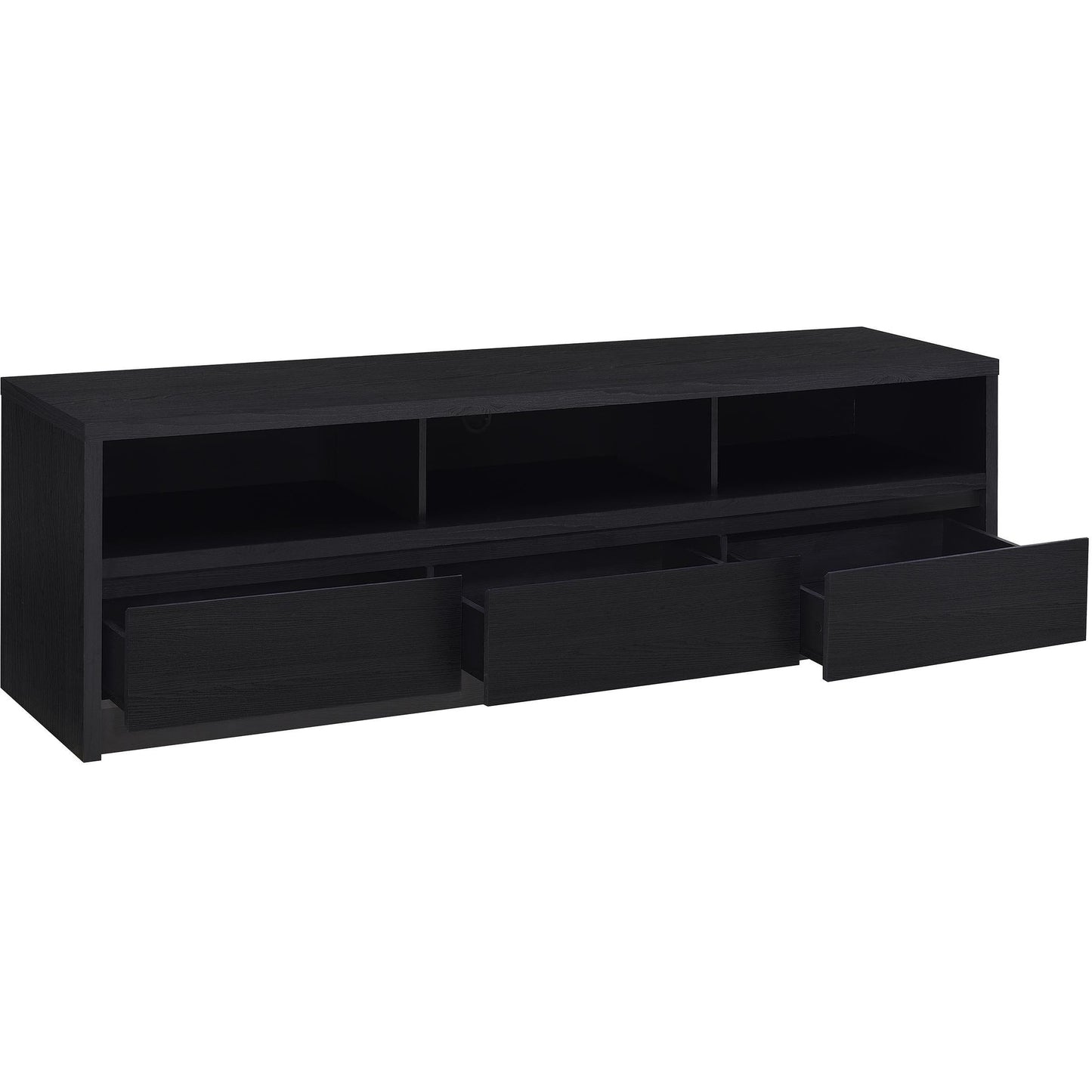 Coaster Furniture Rutland 705803 78-inch 3-drawer TV Stand Media Console - Black IMAGE 3