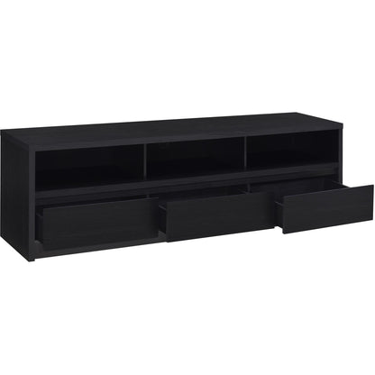  Coaster Furniture Rutland 705803 78-inch 3-drawer TV Stand Media Console - Black IMAGE 3