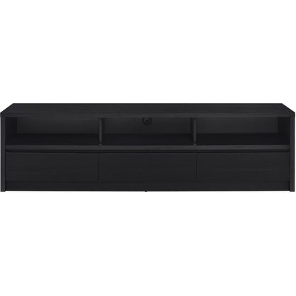  Coaster Furniture Rutland 705803 78-inch 3-drawer TV Stand Media Console - Black IMAGE 4