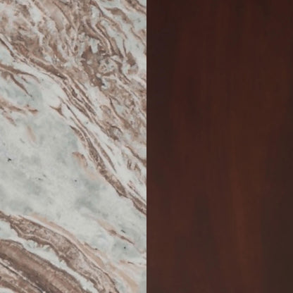  Coaster Furniture Jenna 706168 35-inch Round Marble Top Coffee Table - Brown IMAGE 2