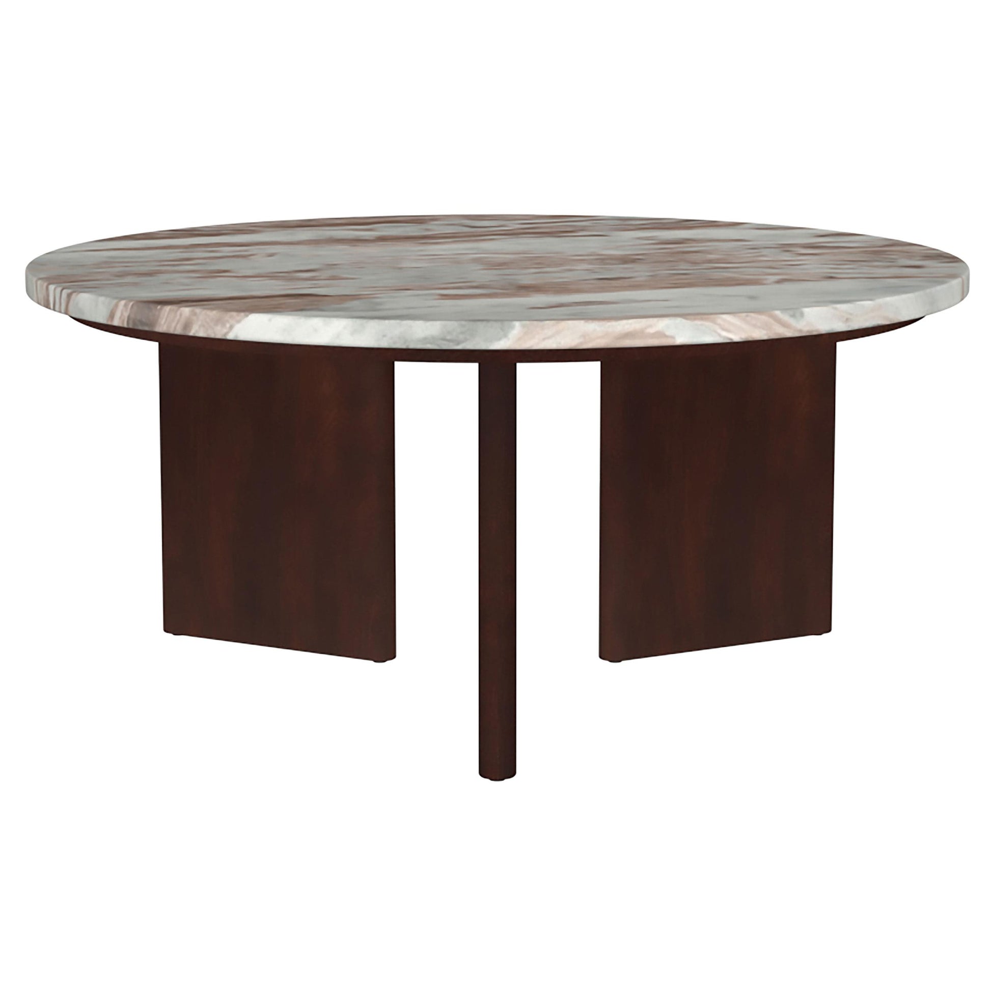  Coaster Furniture Jenna 706168-S3 3-piece Round Marble Top Coffee Table Set - Brown IMAGE 7