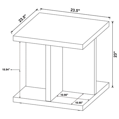  Coaster Furniture Cortona 706177 Square Engineered Wood Side Table - Mango IMAGE 5