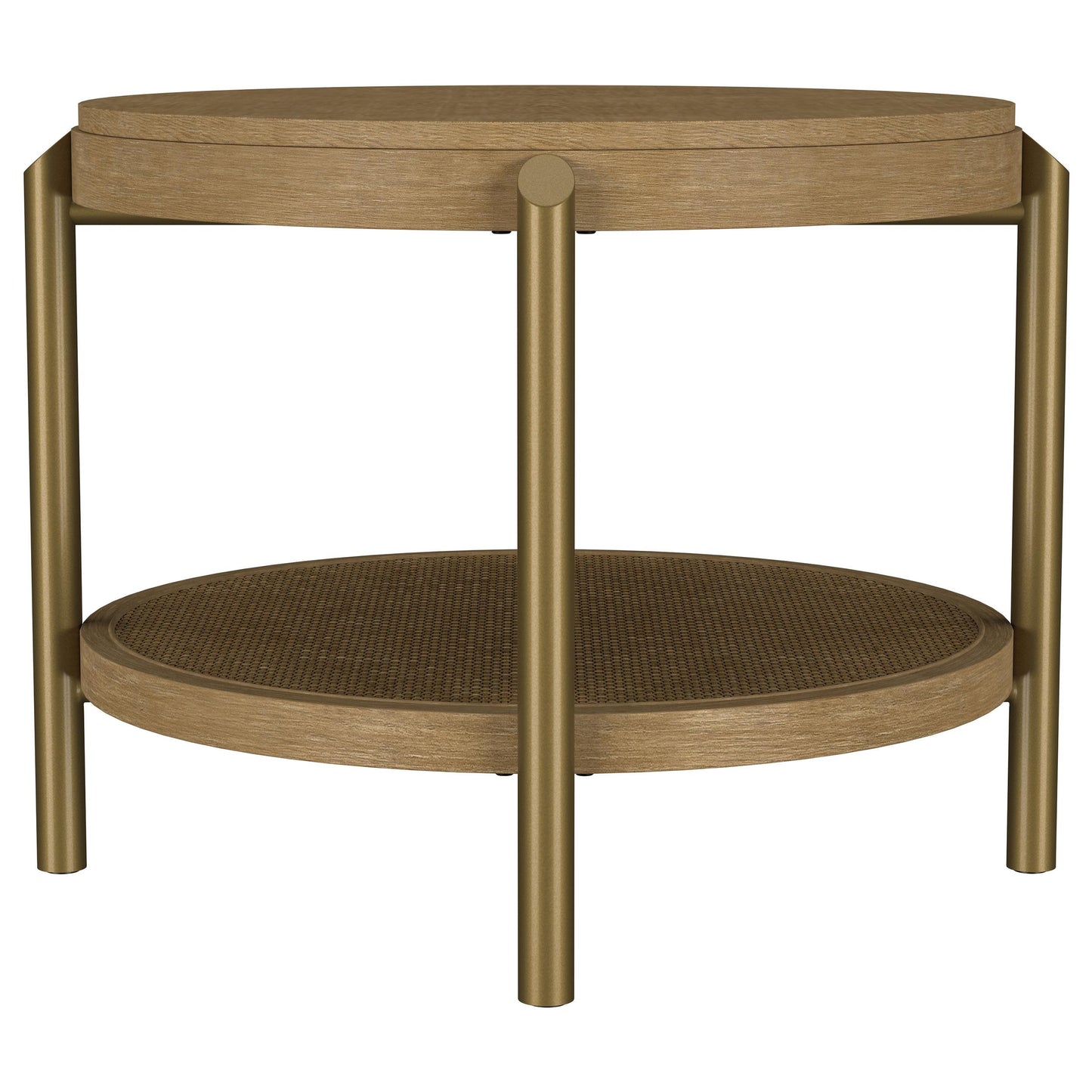  Coaster Furniture Arini 706187 Round Side Table With Storage Shelf - Sand Wash IMAGE 3