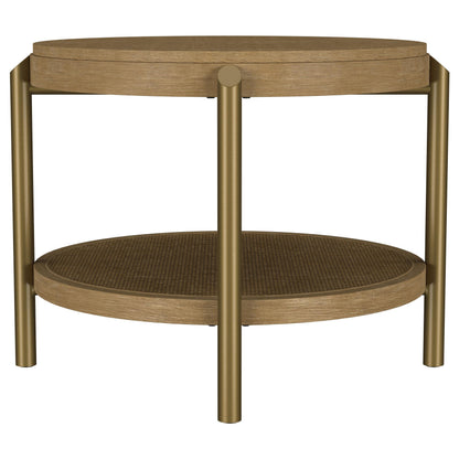  Coaster Furniture Arini 706187 Round Side Table With Storage Shelf - Sand Wash IMAGE 3