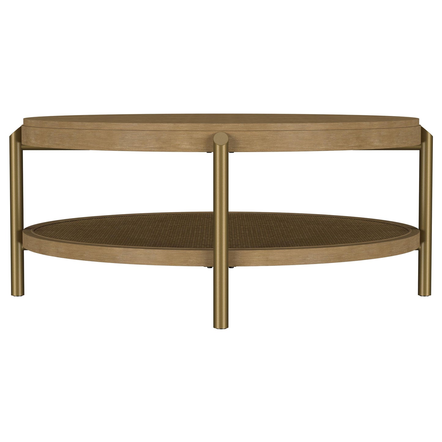  Coaster Furniture Arini 706188 Round Coffee Table With Storage Shelf - Sand Wash IMAGE 4