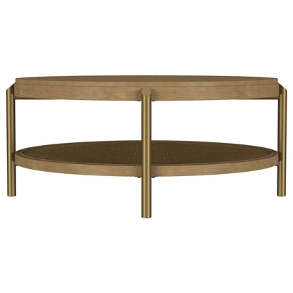  Coaster Furniture Arini 706188 Round Coffee Table With Storage Shelf - Sand Wash IMAGE 4