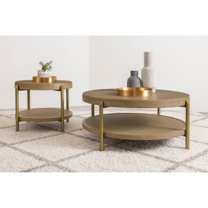  Coaster Furniture Arini 706188-S2 2-piece Round Coffee and End Table Set - Sand Wash IMAGE 2