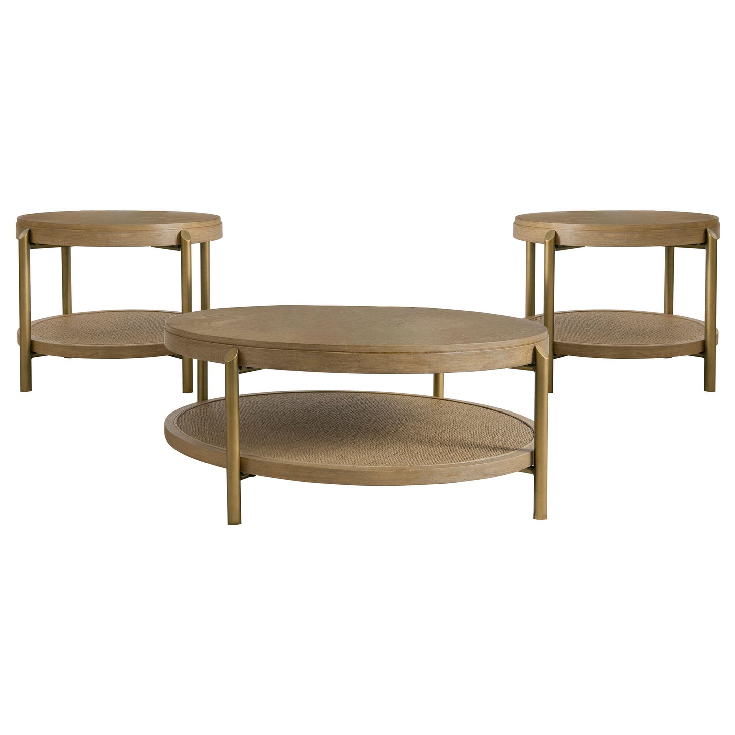  Coaster Furniture Arini 706188-S3 3-piece Round Coffee and End Table Set - Sand Wash IMAGE 1