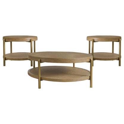  Coaster Furniture Arini 706188-S3 3-piece Round Coffee and End Table Set - Sand Wash IMAGE 1