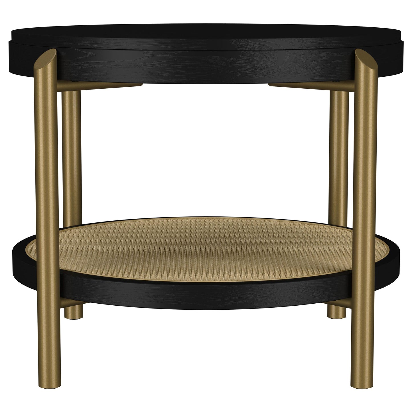  Coaster Furniture Arini 706197 Round Side Table With Storage Shelf - Black IMAGE 8
