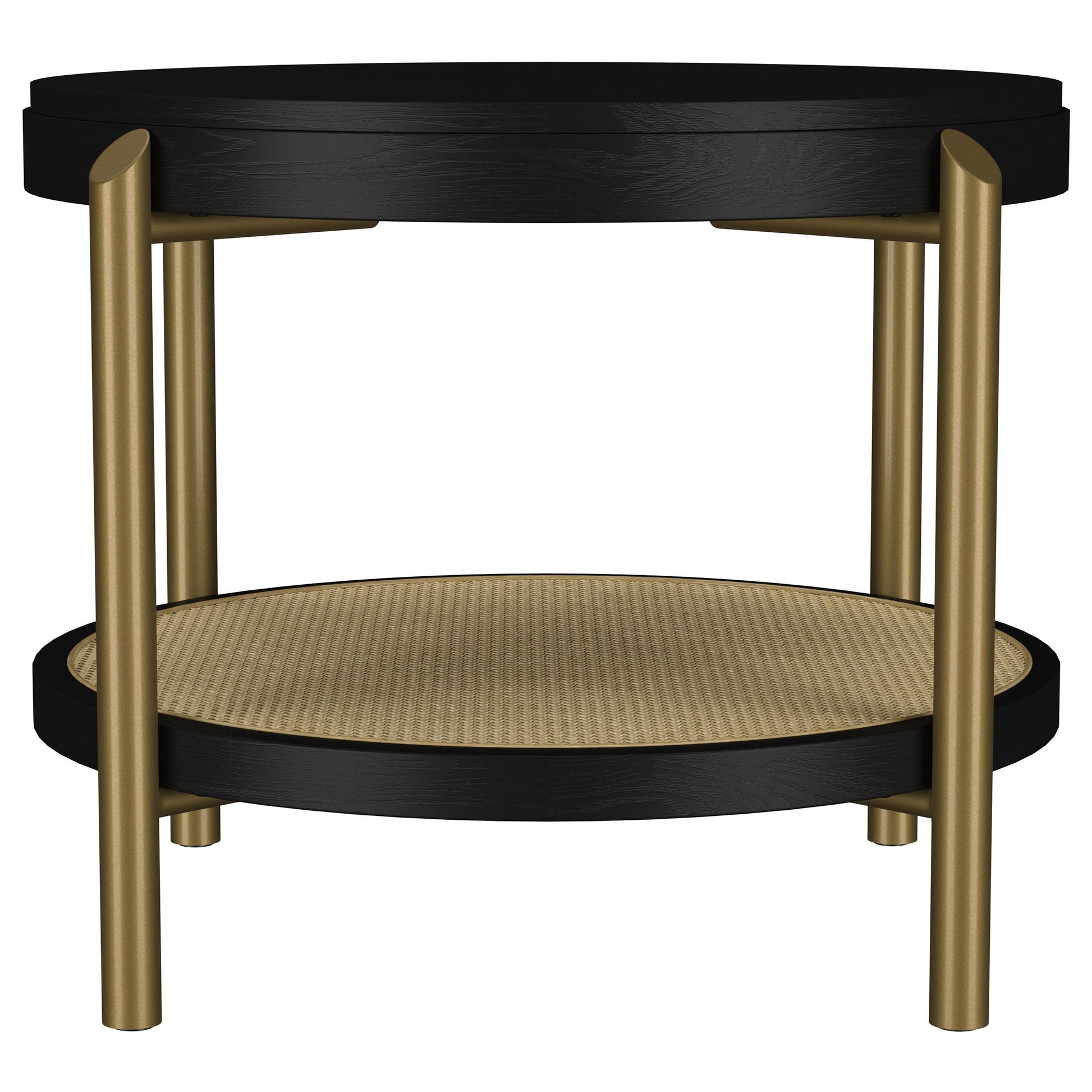  Coaster Furniture Arini 706197 Round Side Table With Storage Shelf - Black IMAGE 8