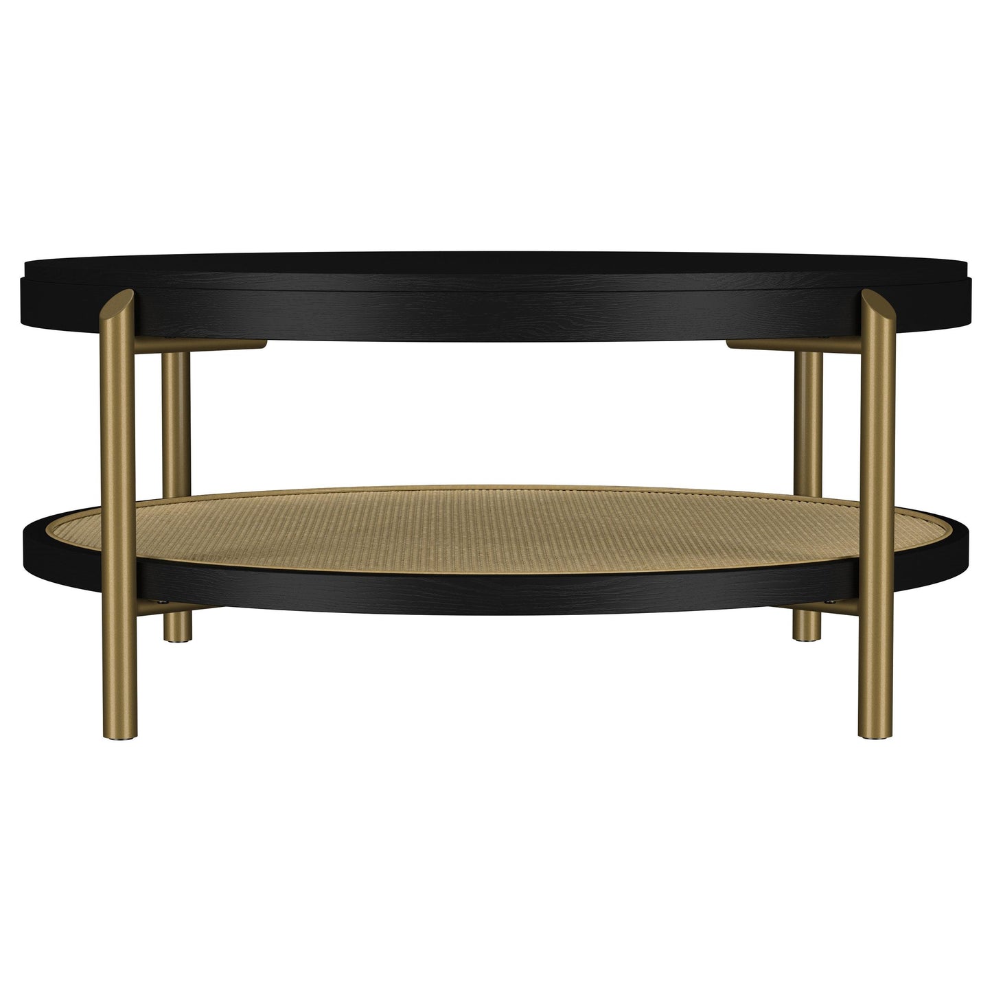  Coaster Furniture Arini 706198 Round Coffee Table With Storage Shelf - Black IMAGE 7