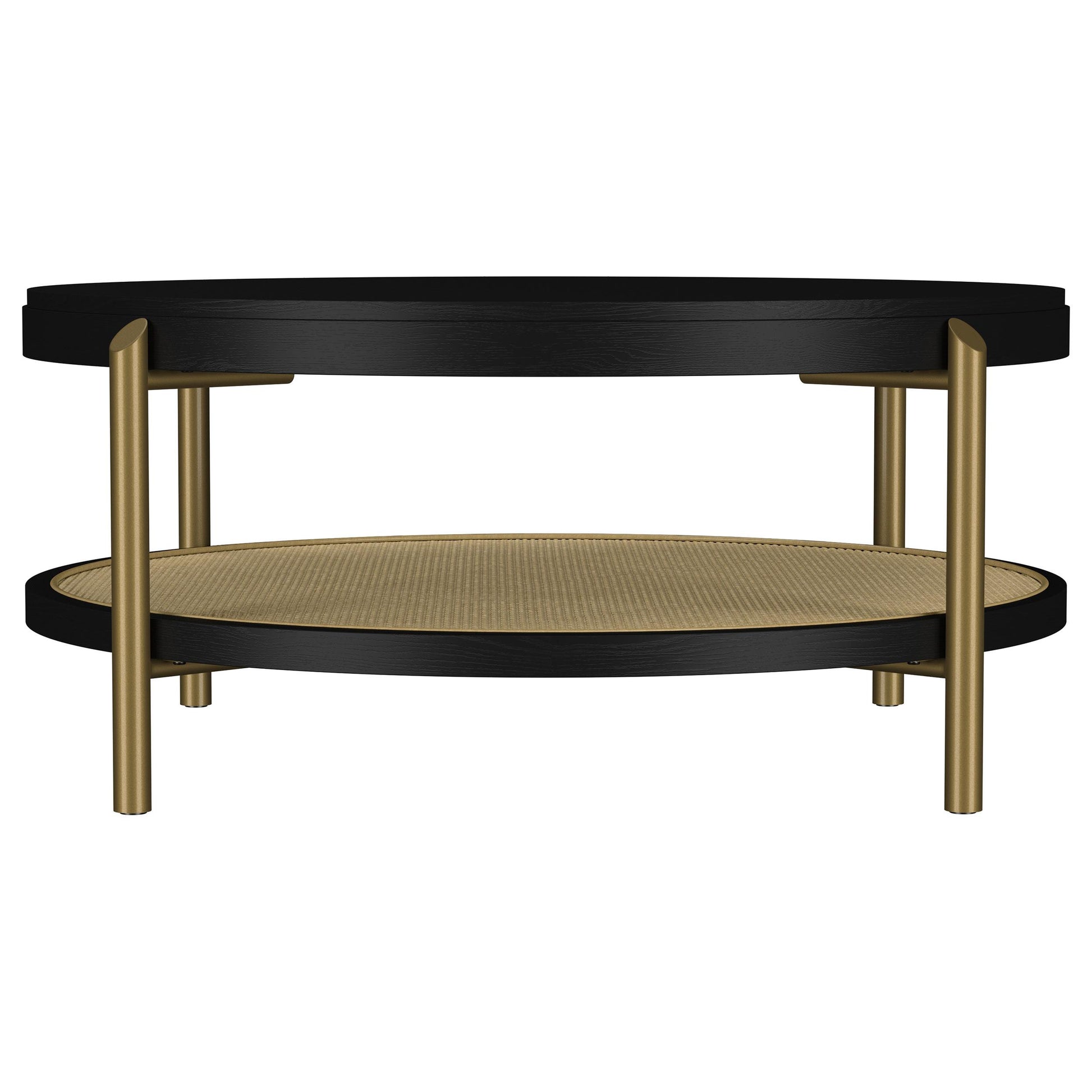  Coaster Furniture Arini 706198 Round Coffee Table With Storage Shelf - Black IMAGE 7
