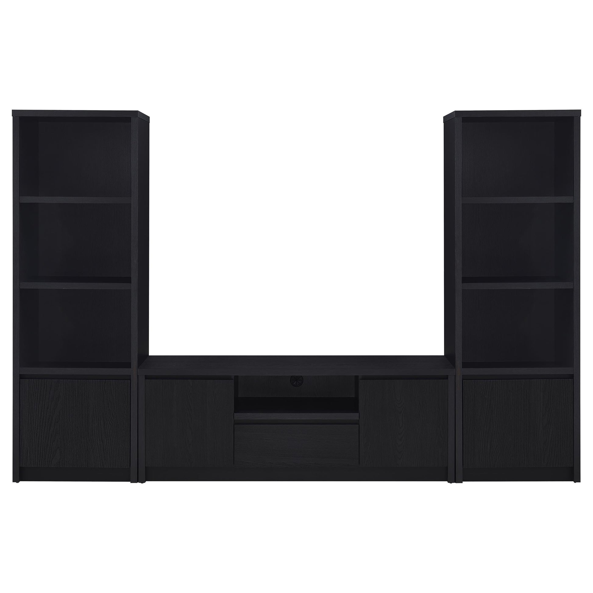  Coaster Furniture Winfield 706222-SET 3-piece Entertainment Center 60-inch TV Stand - Black IMAGE 1