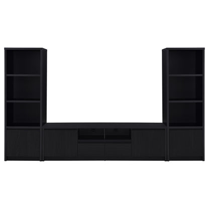  Coaster Furniture Winfield 706223-SET 3-piece Entertainment Center 78-inch TV Stand - Black IMAGE 1