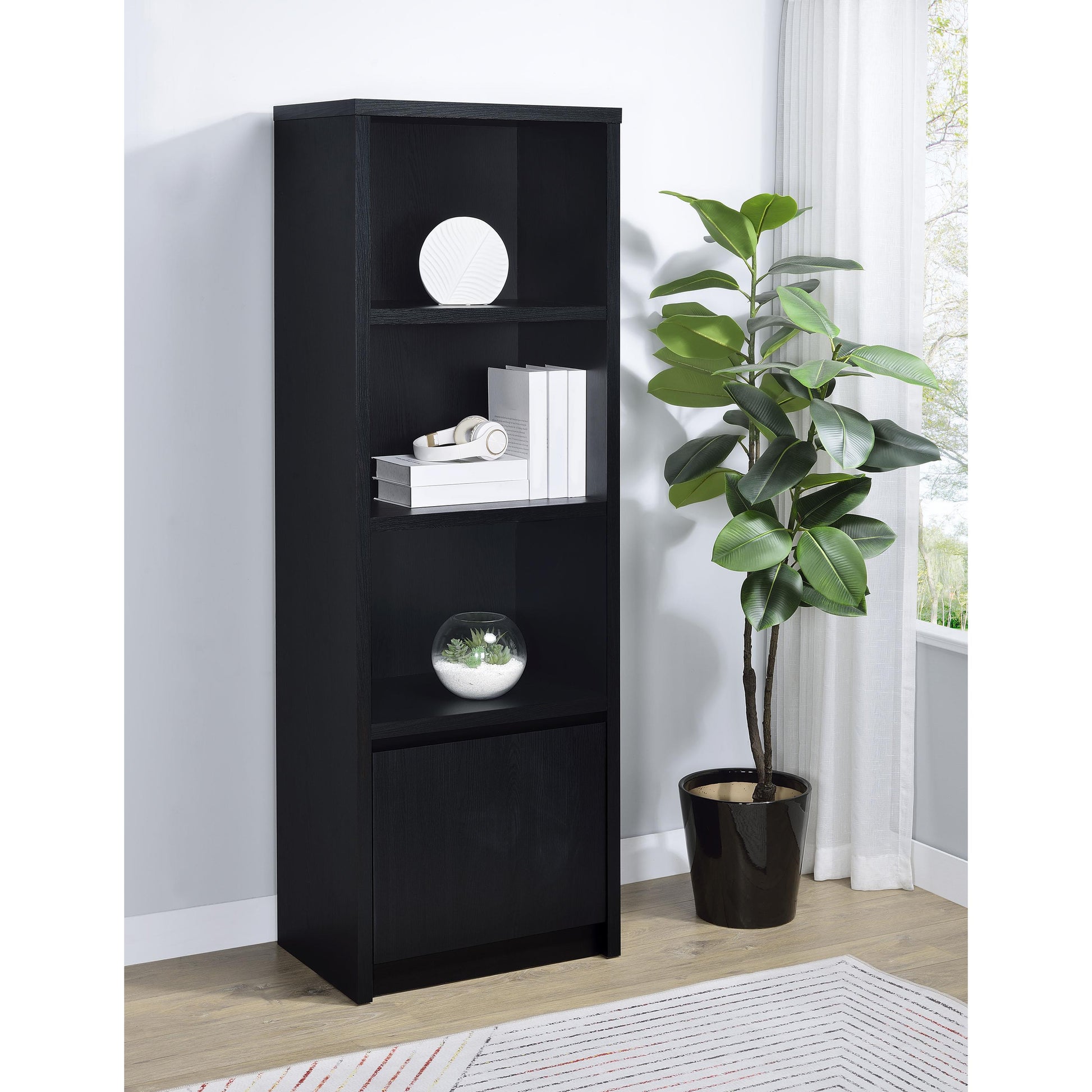  Coaster Furniture Winfield 706224 3-shelf Media Tower Entertainment Pier - Black IMAGE 6