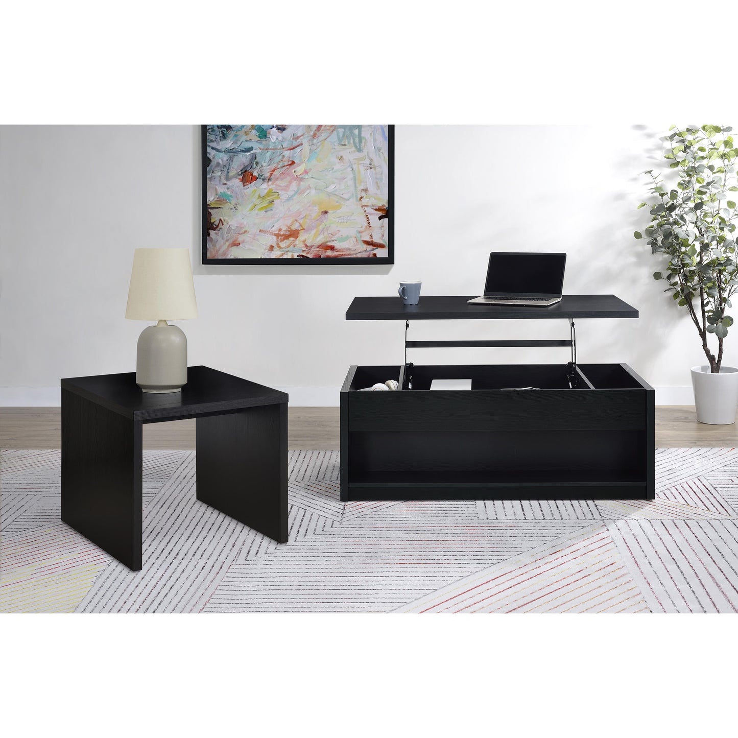  Coaster Furniture Knapp 706227 Engineered Wood Square End Table - Black IMAGE 9
