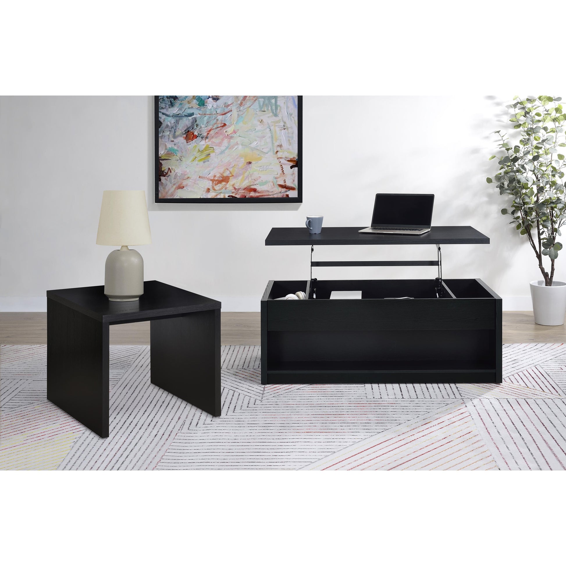  Coaster Furniture Knapp 706227 Engineered Wood Square End Table - Black IMAGE 9