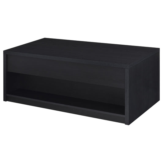  Coaster Furniture Knapp 706228 Lift Top Coffee Table with Dual Drawers - Black IMAGE 1