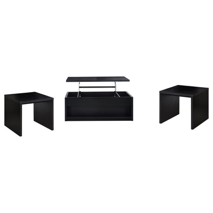  Coaster Furniture Knapp 706228-S3 3-piece Lift Top Coffee Table Set - Black IMAGE 1
