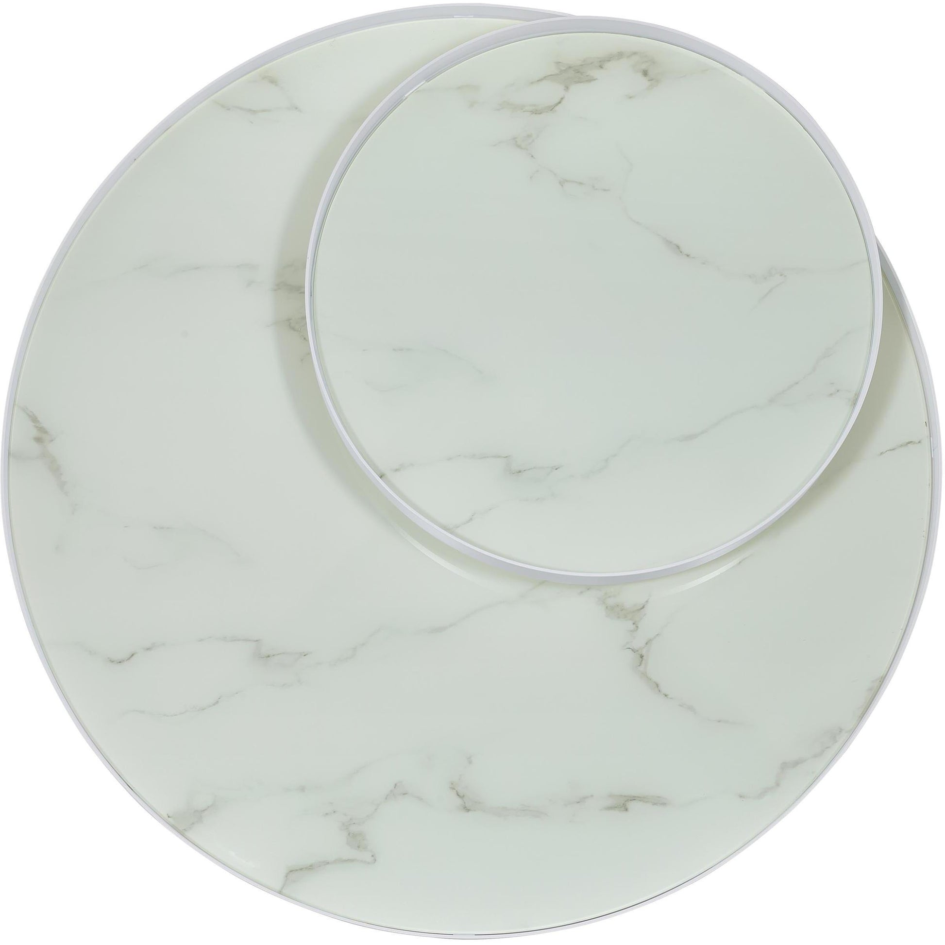  Coaster Furniture Briggs 706258 Round Marble Printed Glass Top Coffee Table - White IMAGE 10