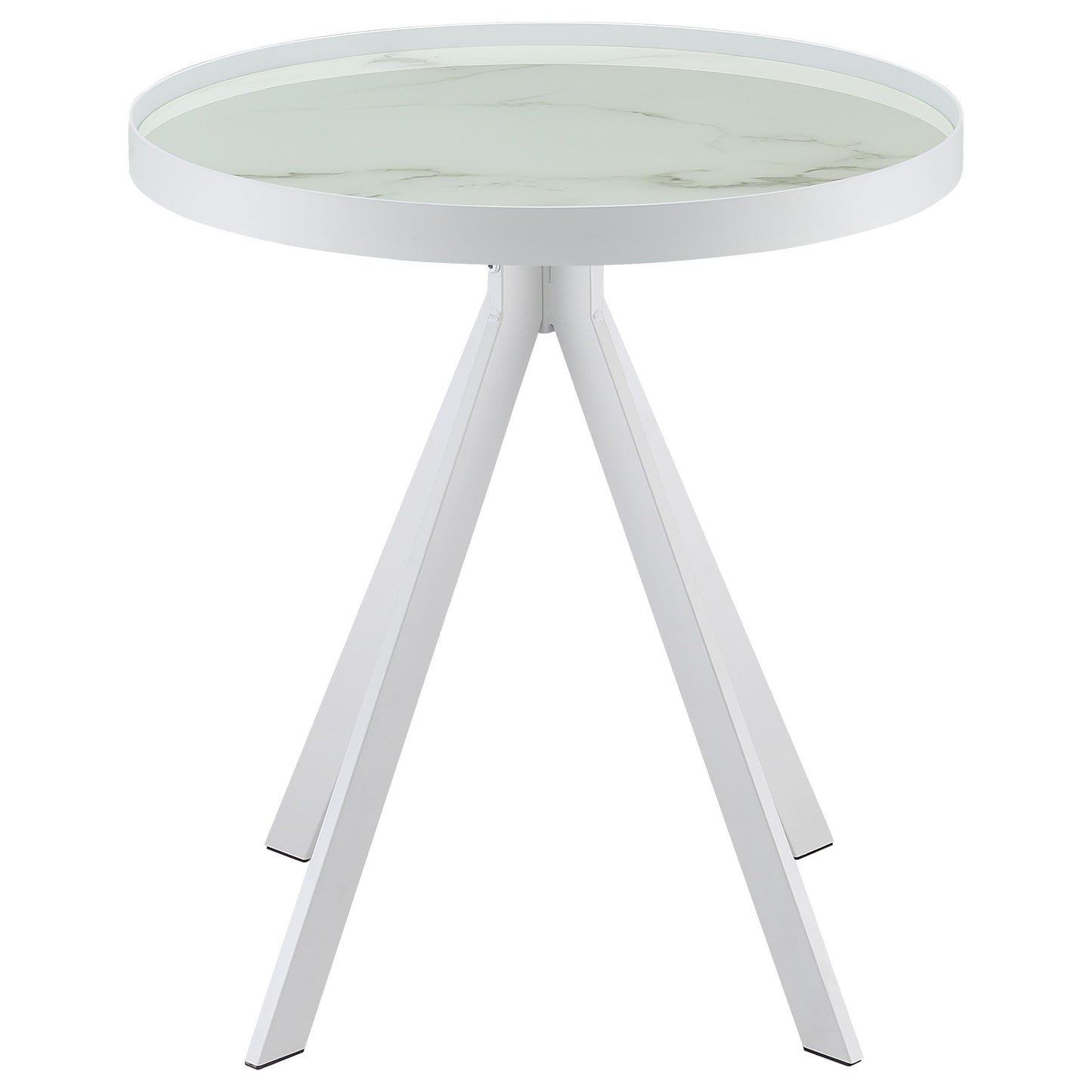  Coaster Furniture Briggs 706258-S2 2-piece Round Coffee and End Table Set - White IMAGE 1