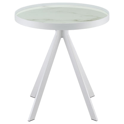  Coaster Furniture Briggs 706258-S2 2-piece Round Coffee and End Table Set - White IMAGE 1