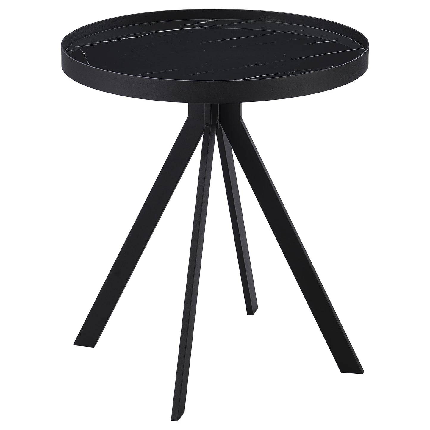  Coaster Furniture Briggs 706268-S2 2-piece Round Coffee and End Table Set - Black IMAGE 2