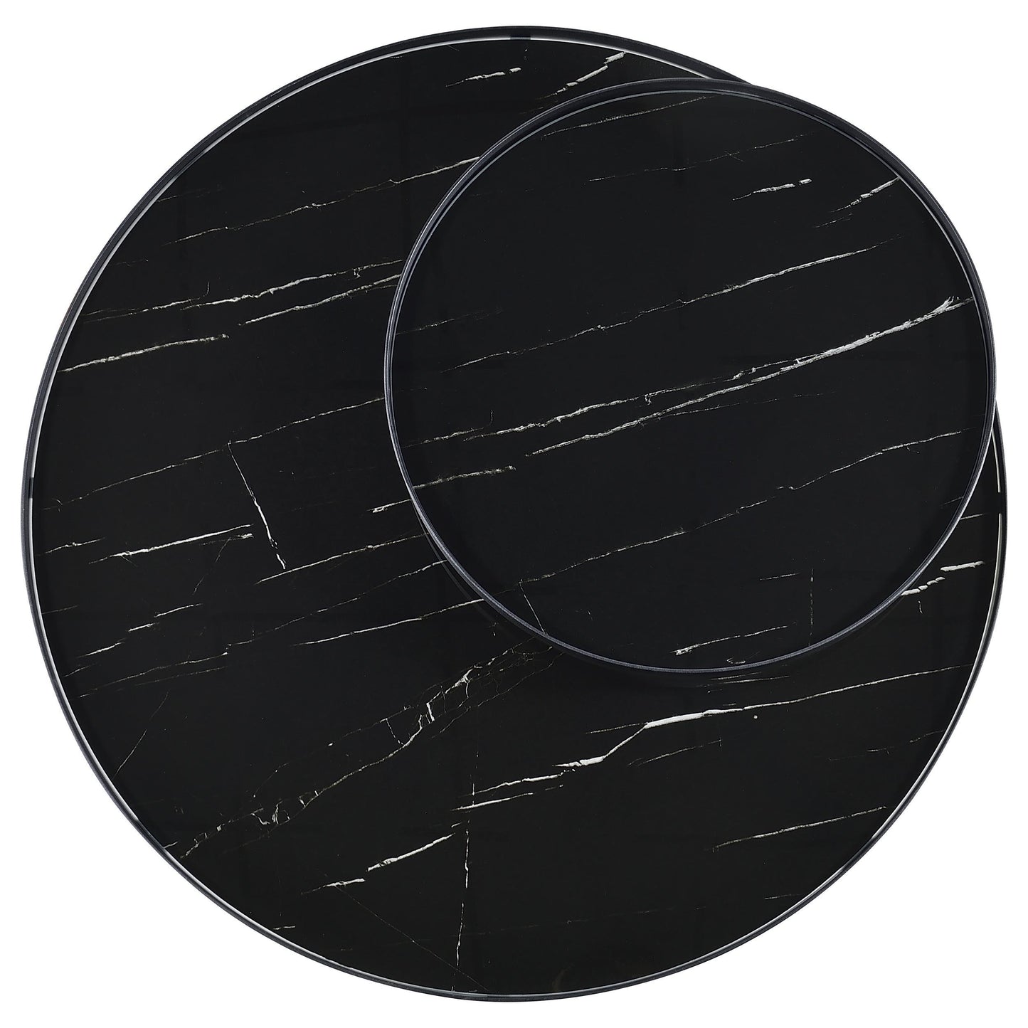 Coaster Furniture Briggs 706268-S2 2-piece Round Coffee and End Table Set - Black IMAGE 3