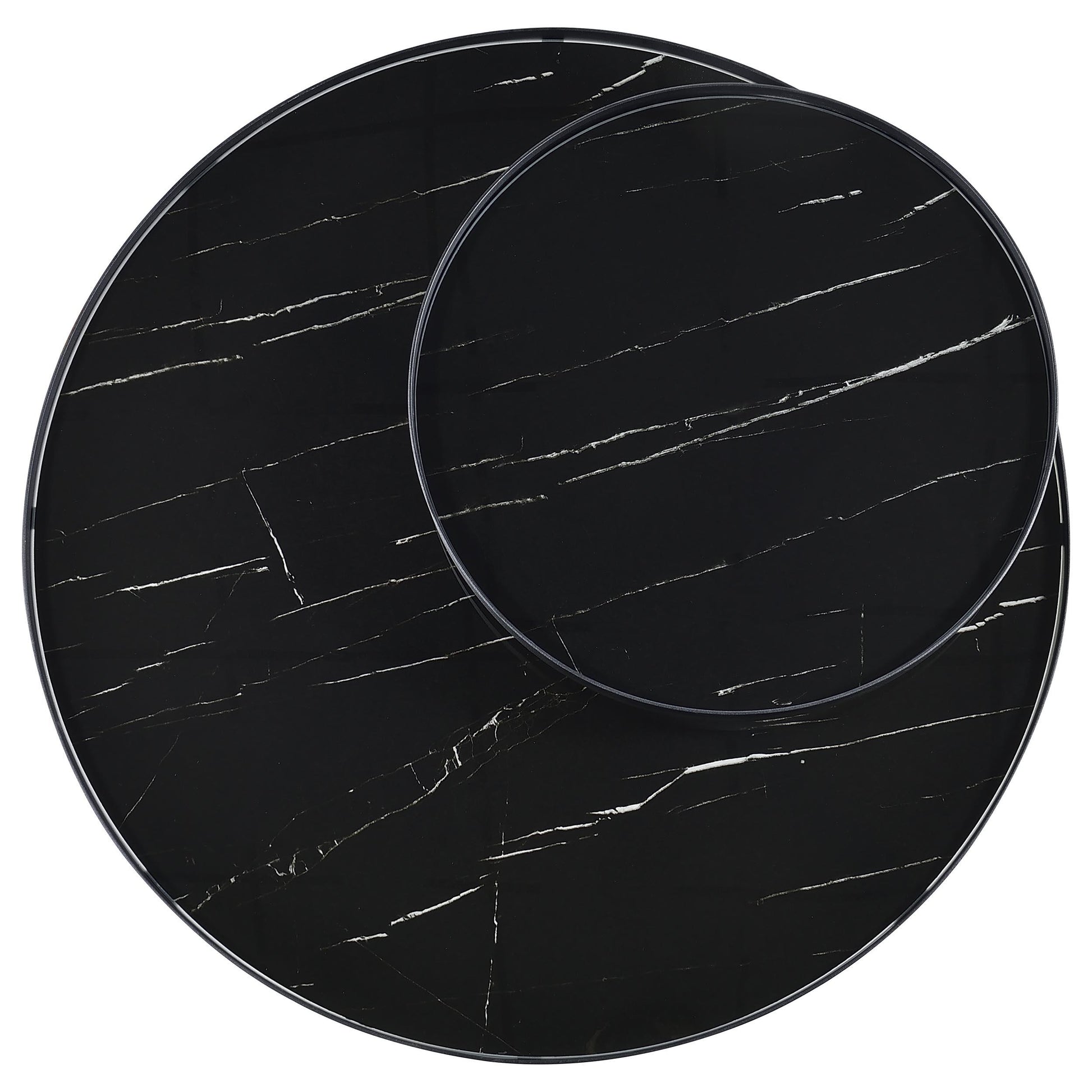  Coaster Furniture Briggs 706268-S2 2-piece Round Coffee and End Table Set - Black IMAGE 3