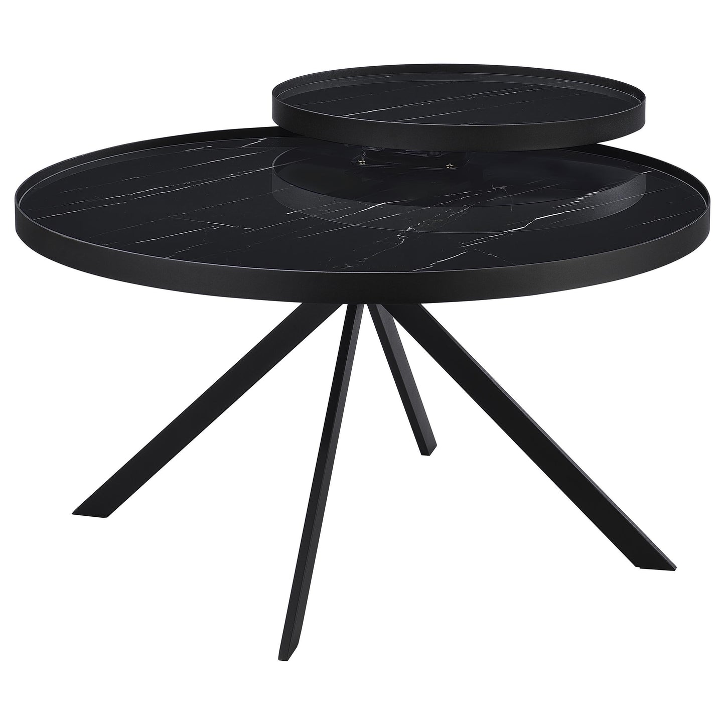  Coaster Furniture Briggs 706268-S2 2-piece Round Coffee and End Table Set - Black IMAGE 7