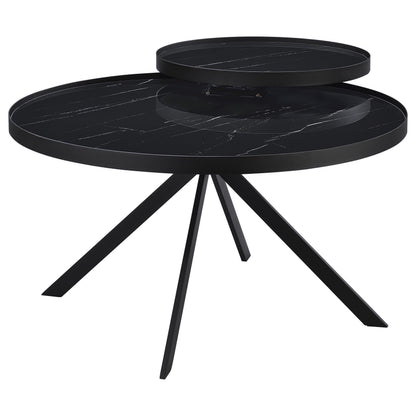  Coaster Furniture Briggs 706268-S2 2-piece Round Coffee and End Table Set - Black IMAGE 7