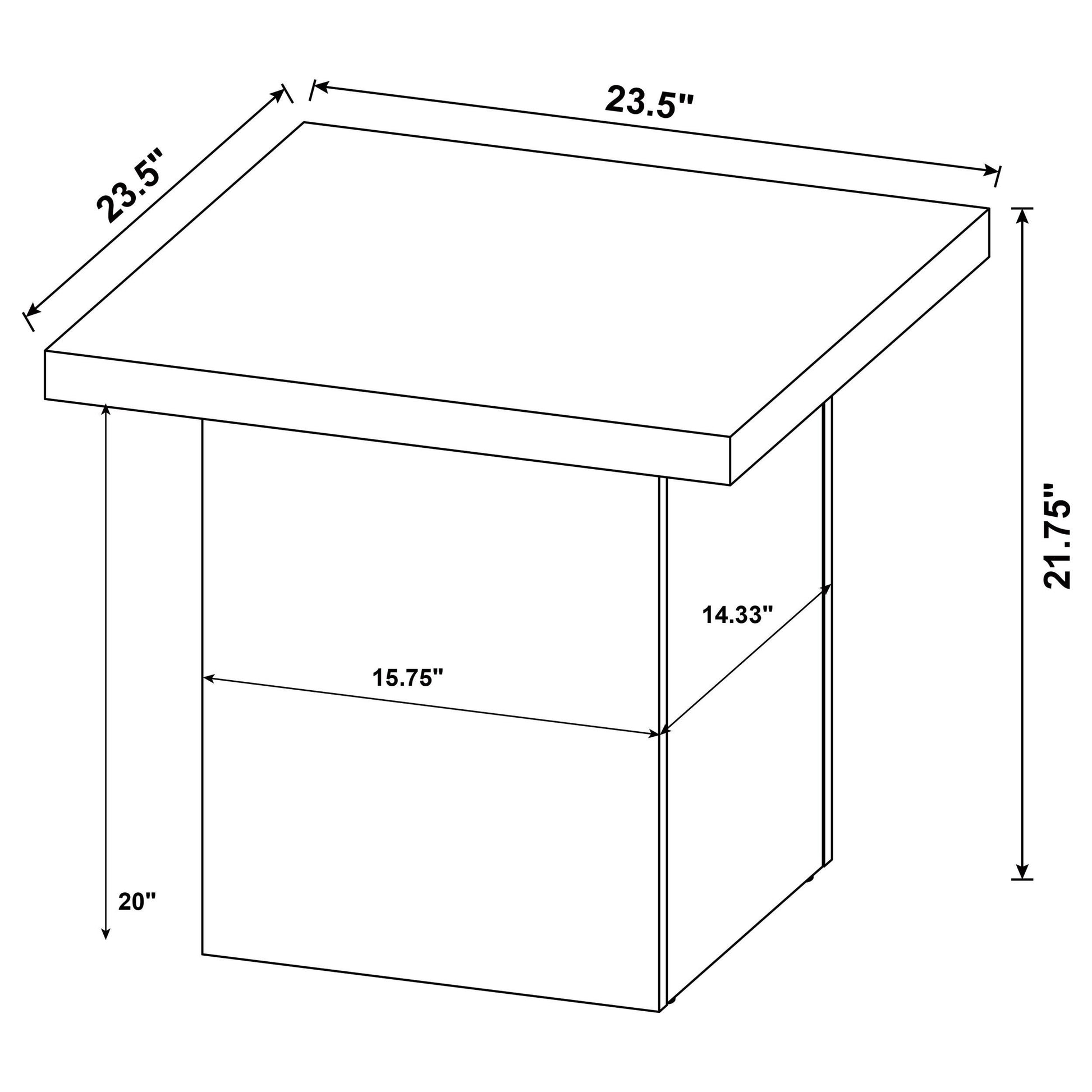  Coaster Furniture Max 706277 Square Engineered Laminate Side Table - Black IMAGE 6