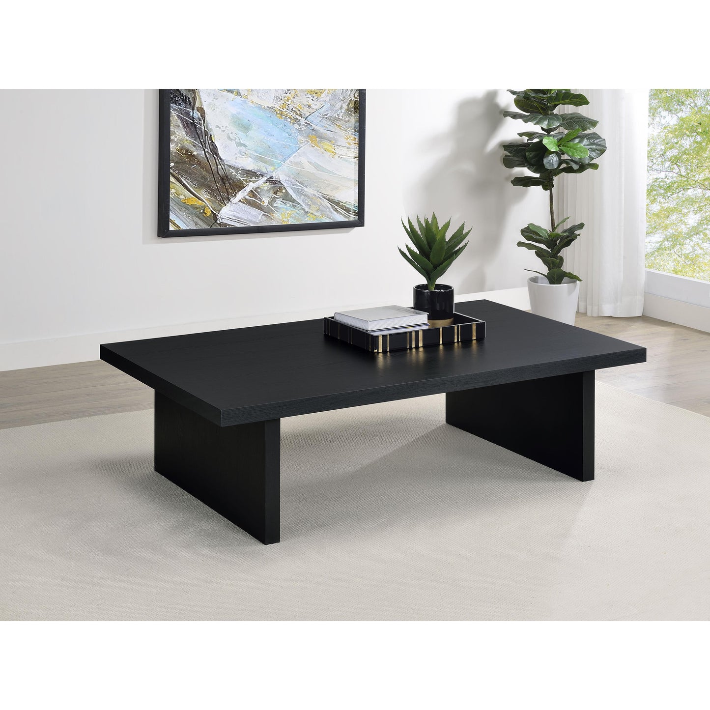  Coaster Furniture Max 706278 Rectangular Engineered Laminate Coffee Table - Black IMAGE 6
