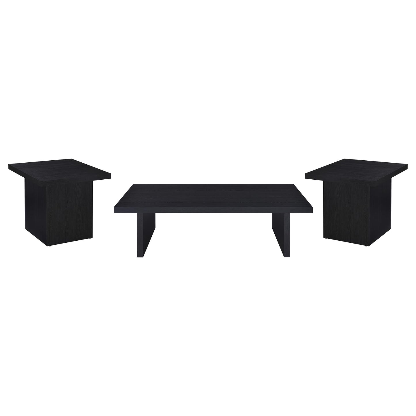  Coaster Furniture Max 706278-S3 3-piece Rectangular Coffee and End Table Set - Black IMAGE 1