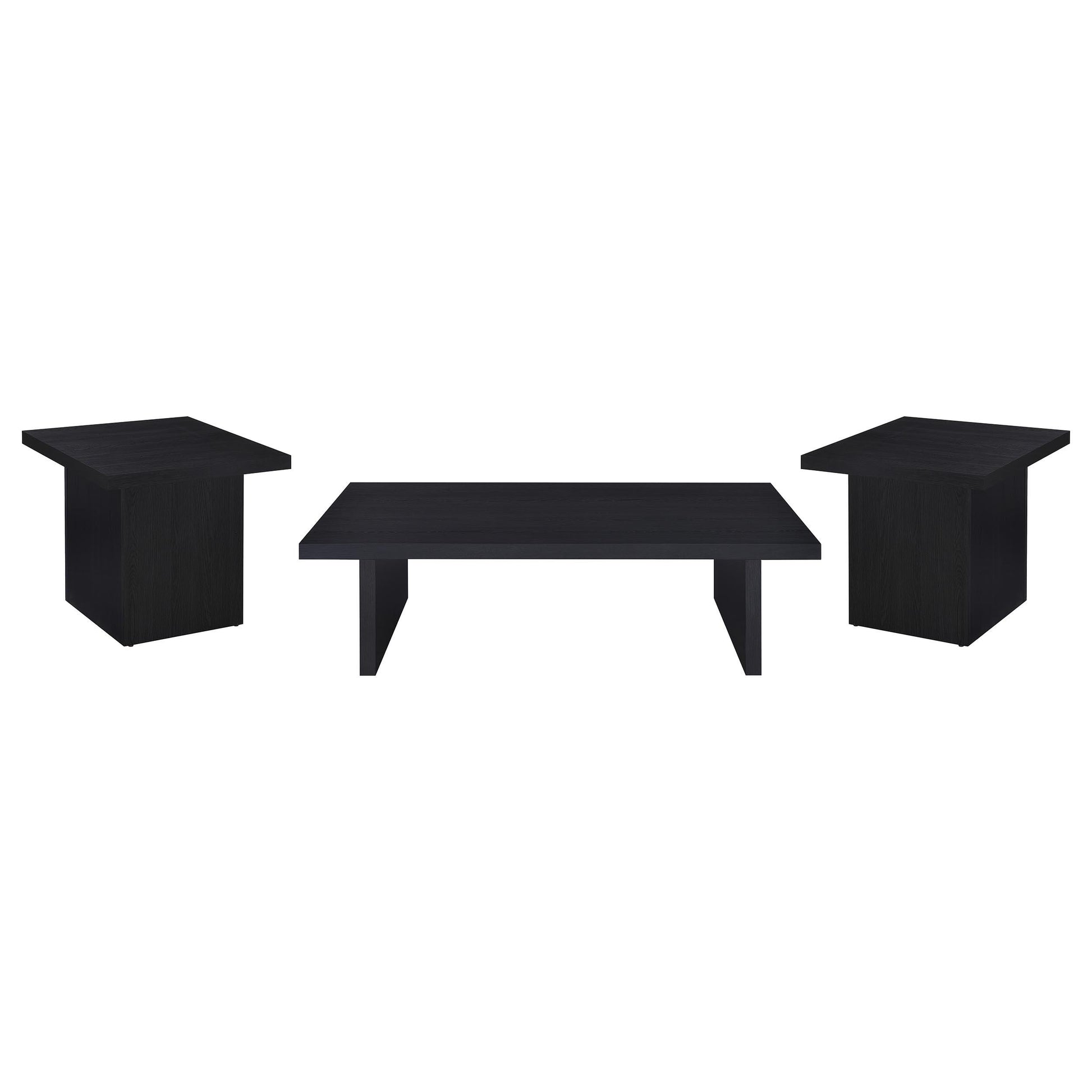  Coaster Furniture Max 706278-S3 3-piece Rectangular Coffee and End Table Set - Black IMAGE 1