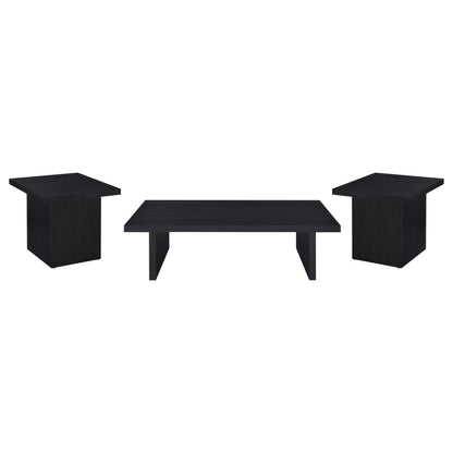  Coaster Furniture Max 706278-S3 3-piece Rectangular Coffee and End Table Set - Black IMAGE 1