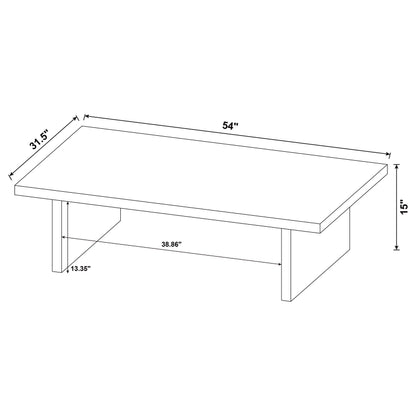  Coaster Furniture Max 706278-S3 3-piece Rectangular Coffee and End Table Set - Black IMAGE 14