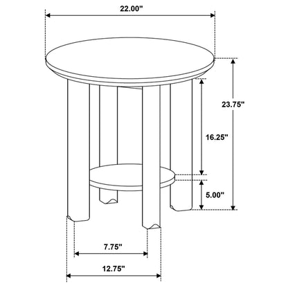  Coaster Furniture Ottowa 706297 Round Wood End Table with Shelf - Light Oak IMAGE 6