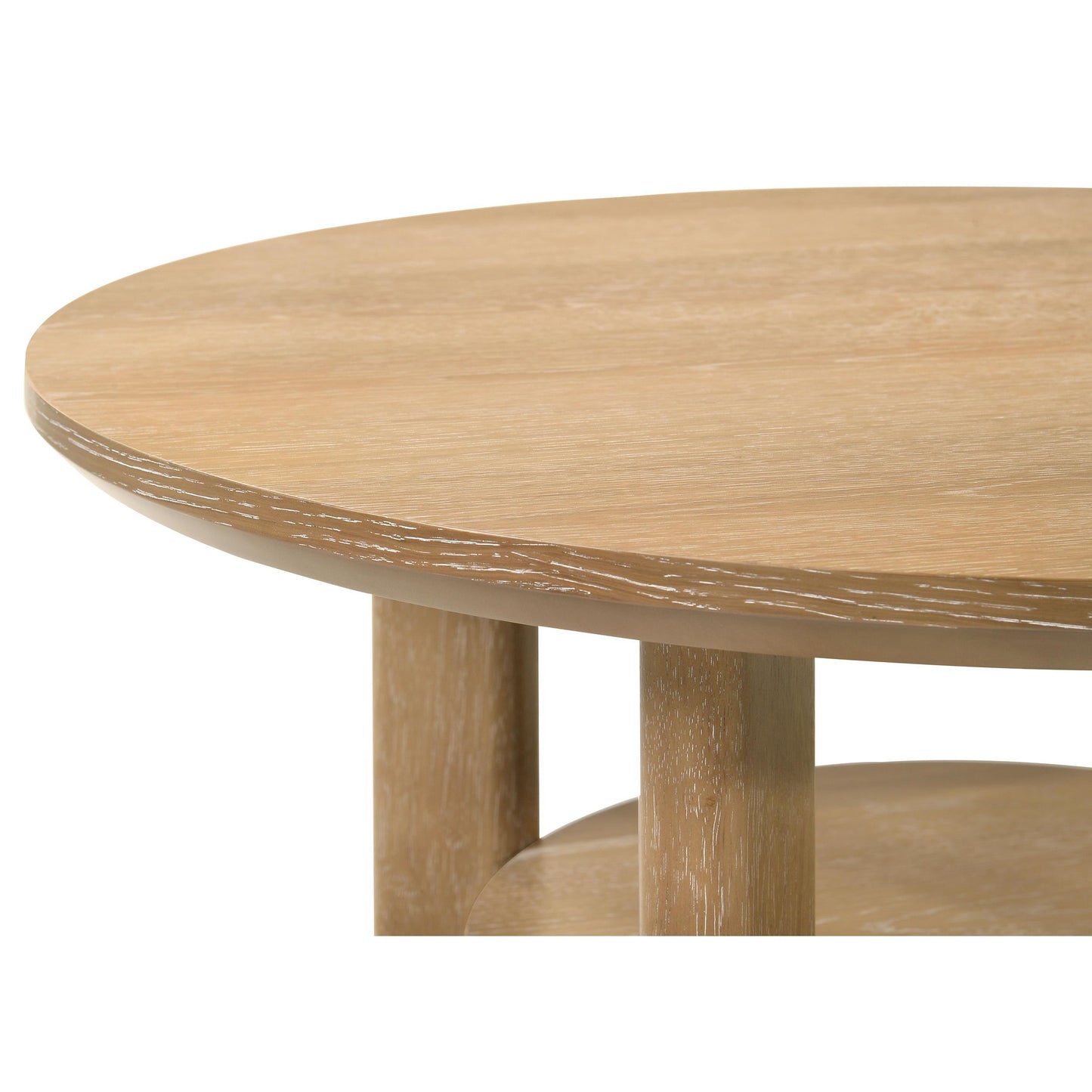  Coaster Furniture Ottowa 706298 36-inch Round Wood Coffee Table - Light Oak IMAGE 1