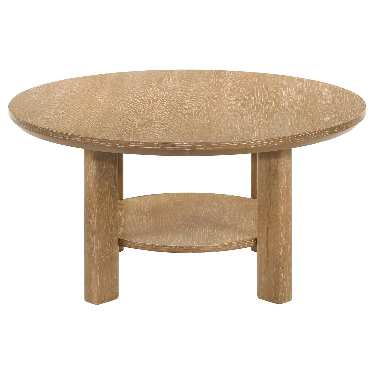  Coaster Furniture Ottowa 706298 36-inch Round Wood Coffee Table - Light Oak IMAGE 6