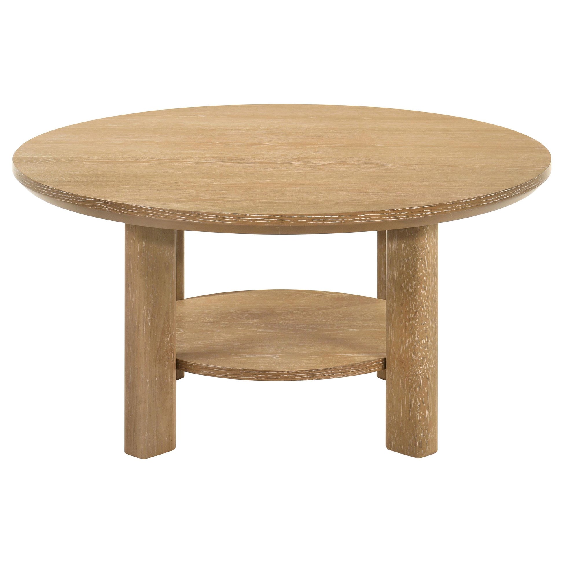  Coaster Furniture Ottowa 706298 36-inch Round Wood Coffee Table - Light Oak IMAGE 8