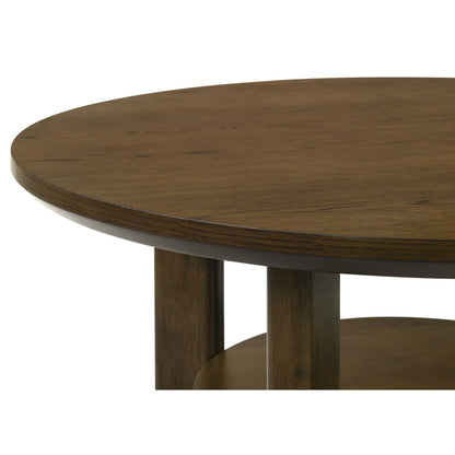  Coaster Furniture Ottowa 706307 22-Inch Round Wood End Table with Shelf - Brown IMAGE 1
