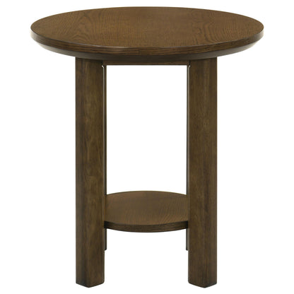  Coaster Furniture Ottowa 706307 22-Inch Round Wood End Table with Shelf - Brown IMAGE 5