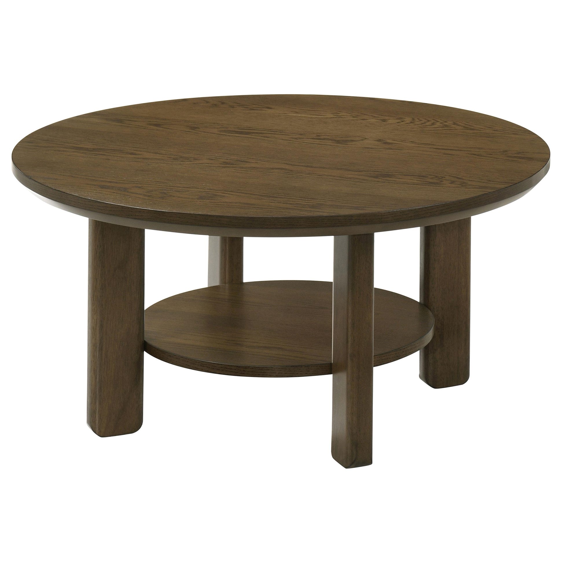  Coaster Furniture Ottowa 706308 35-inch Round Wood Coffee Table - Brown IMAGE 2