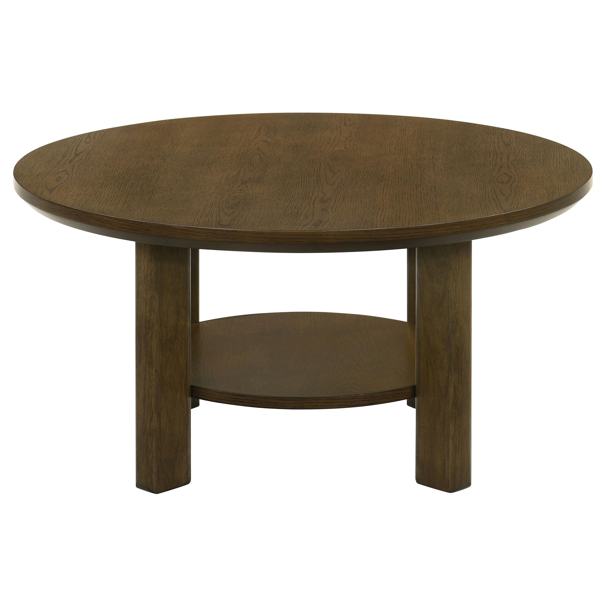  Coaster Furniture Ottowa 706308 35-inch Round Wood Coffee Table - Brown IMAGE 5