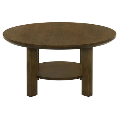  Coaster Furniture Ottowa 706308 35-inch Round Wood Coffee Table - Brown IMAGE 5